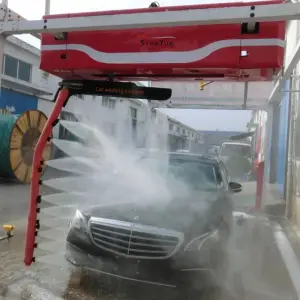 Single swing arm contactless car washing machine